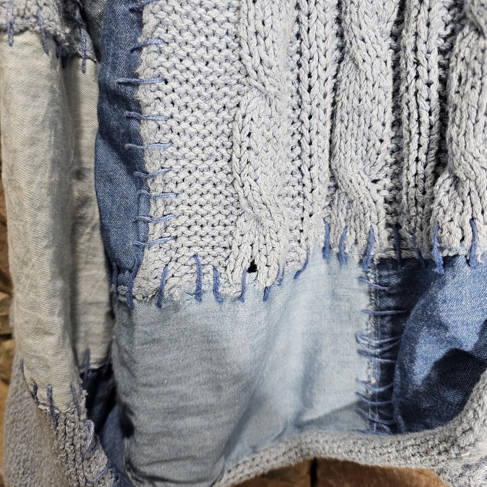 Marshall Rousso Vintage Patchwork Blue Chambray K… - image 4